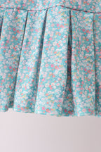 Pink Bear Floral Applique Skorts Set