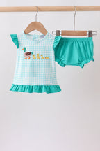 Green Mallard Embroidered Bloomer Set