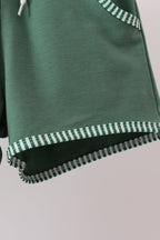 Green Duck Stripe Embroidered Set