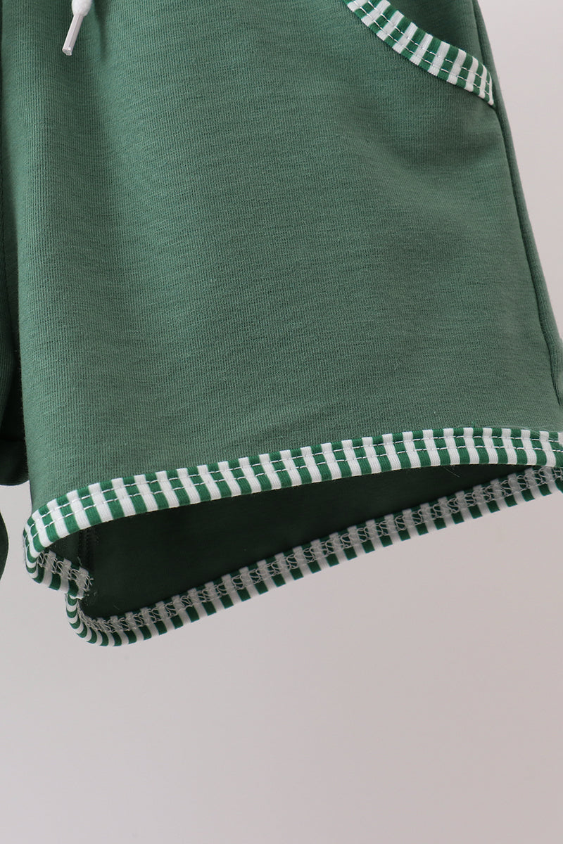 Green Duck Stripe Embroidered Set