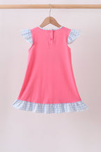 Pink ABC Appliqué Ruffle Dress