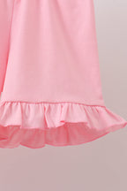 Pink Apple Bus Smocked Ruffle Set