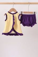 Purple LSU Tiger Applique Bloomer Set