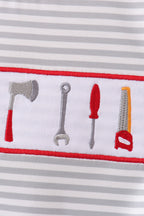 Red Toolbox Embroidery stripe bubble