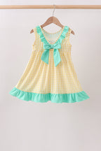 Mustard Honey Bear Embroidered Dress