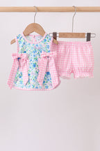 Blue Floral Bloomer Set