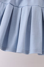 Blue Apple Embroidered Skorts Set