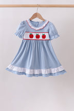 Blue Apple Embroidered Dress