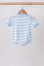 Blue Stripe Apple Book Appliqué Bubble