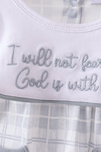 Blue Faith Quote Embroidered Bubble