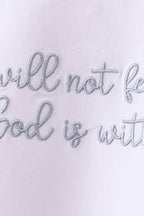Blue Faith Quote Embroidered Shorts Set