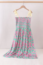 Palm Tree Smocked Women Dress