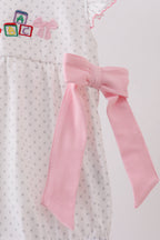 Pink Pencil ABC embroidery dot bubble