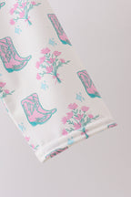 Blue Boots Ruffle Rashguard Set