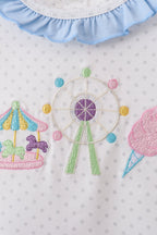 Blue Carousel Embroidered Bloomer Set