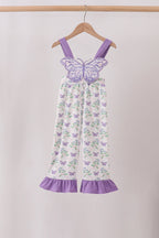Purple Butterfly Applique Jumpsuit