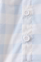 Blue Gingham Shorts Set