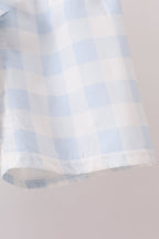 Blue Gingham Shorts Set