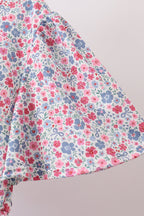 Blue Floral Print Mom Dress