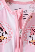Pink character bamboo romper