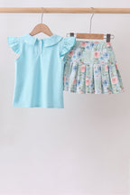 Floral Print Skorts Set