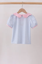 Purple Stripe Pencil Embroidered Top