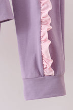Purple Butterfly Ruffle Jogger Set