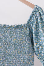 Teal Floral Mom Dress