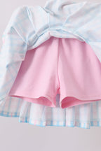 Pink Crocodile Smocked Skorts Set