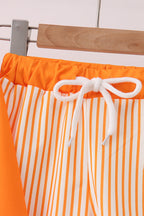 Orange Football 2PC Long Sleeve Swimsuit