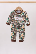 Camouflage Hunting Embroidered Romper