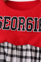 Red Georgia Applique Gingham Bubble