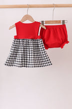 Red Georgia Applique Gingham Bloomer Set