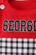 Red Georgia Applique Gingham Jon Jon