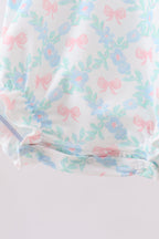 Pink Floral Bow Print Bubble