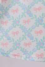 Pink Floral Bow Print Dress