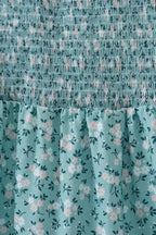 Green Floral Smocked Mom Dress