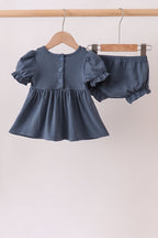 Garden Rose Smocked Ruffle Bloomer Set