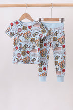 Blue character 2pc bamboo pajama set