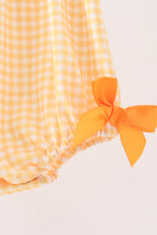 Mustard Candy Embroidery Gingham Bubble