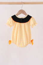 Mustard Candy Embroidery Gingham Bubble