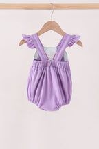 Purple Jack-O-Lantern Applique Ruffle Bubble