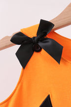 Orange Jack-O-Lantern  Applique Ruffle Shorts Set