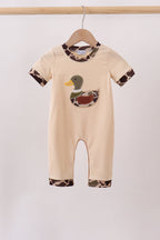 Camouflage duck applique Romper