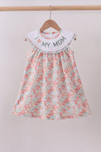 Floral I love my mom embroidery dress