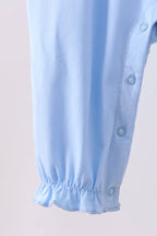 Blue bow applique romper