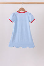 Blue Apple Scalloped Dress